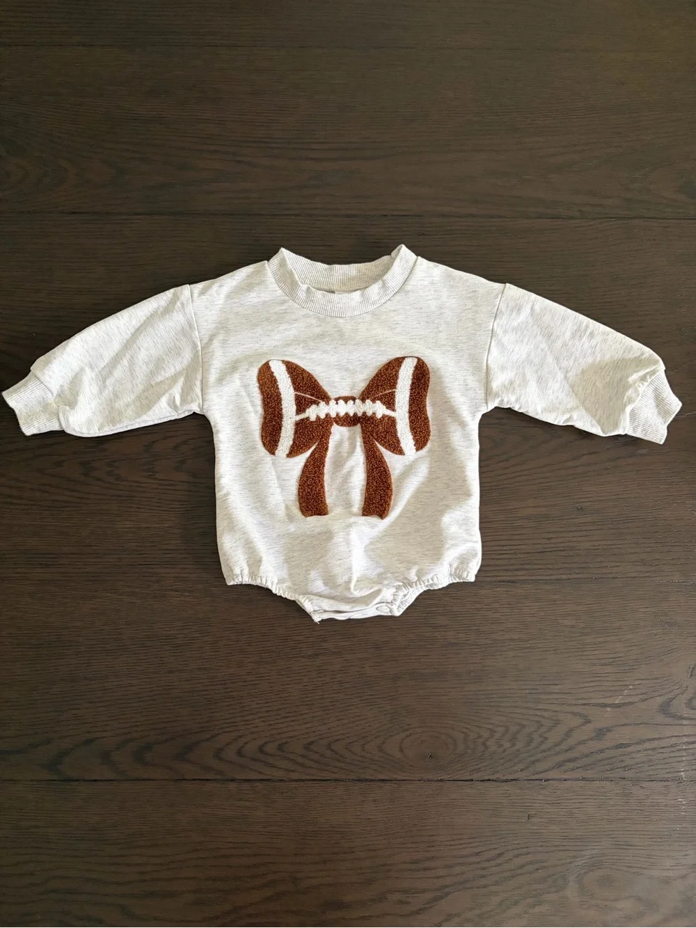 Baby Football Bow Sweatshirt Bodysuit